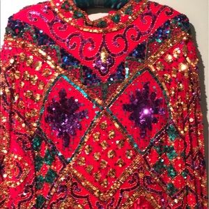 Red size 14 beaded cocktail dress